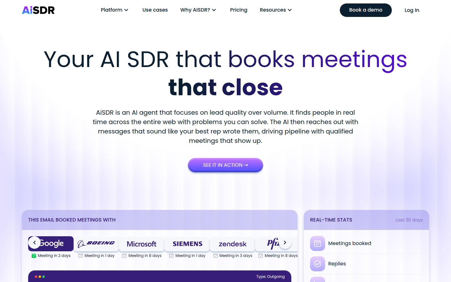 AiSDR homepage