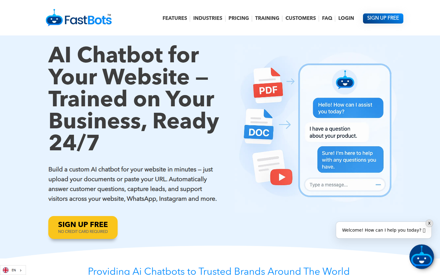 FastBots.ai chatbot creation