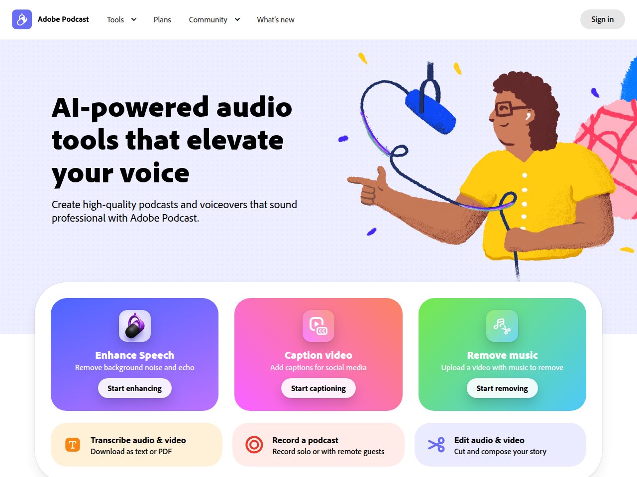 Adobe Podcast screenshot
