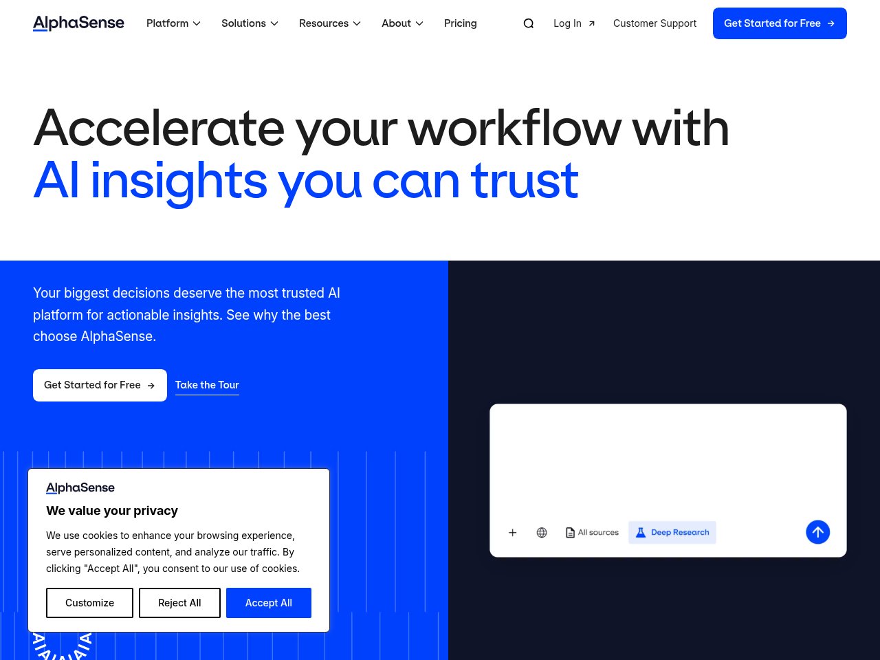 AlphaSense financial AI research platform screenshot
