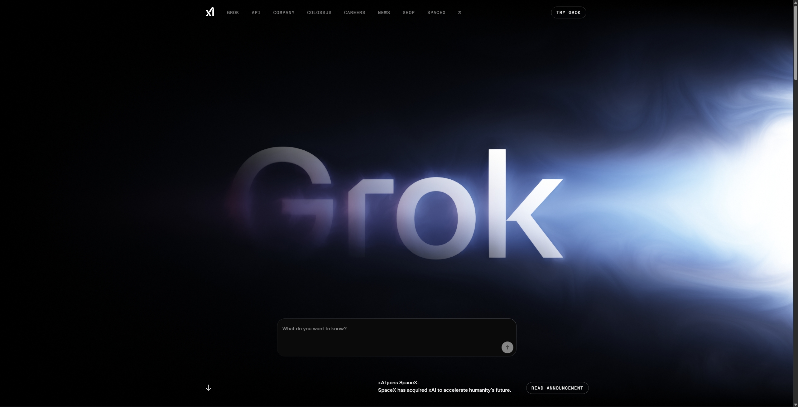 Grok AI chatbot interface by xAI showing conversation view with X/Twitter integration