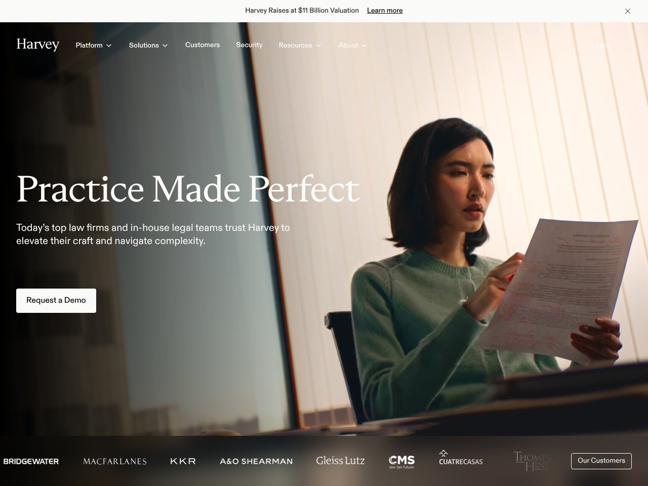 Harvey AI legal platform interface screenshot