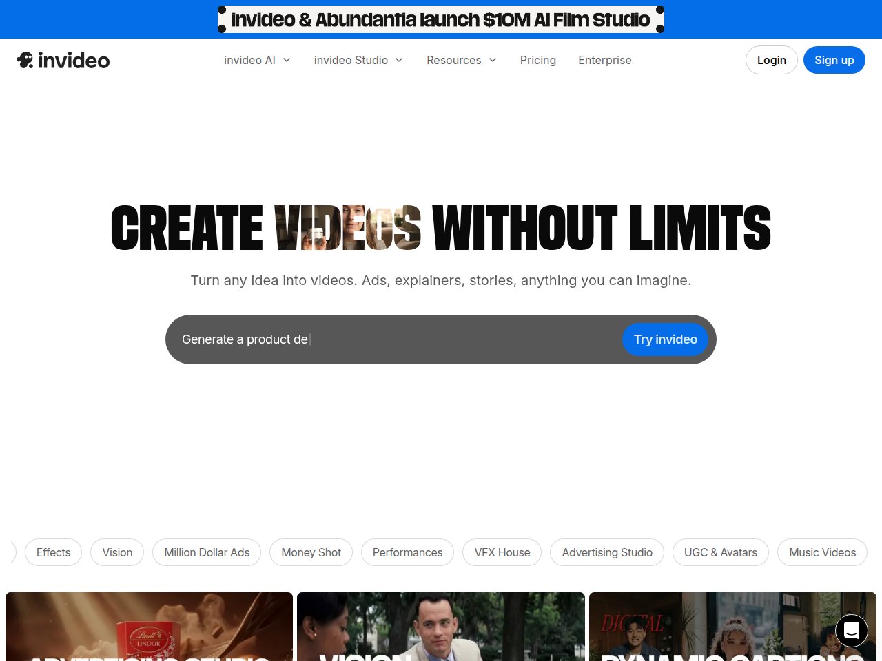 InVideo AI interface screenshot