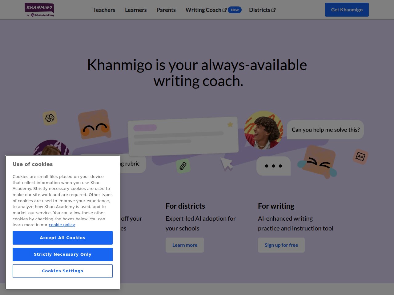 Khanmigo AI tutor interface screenshot
