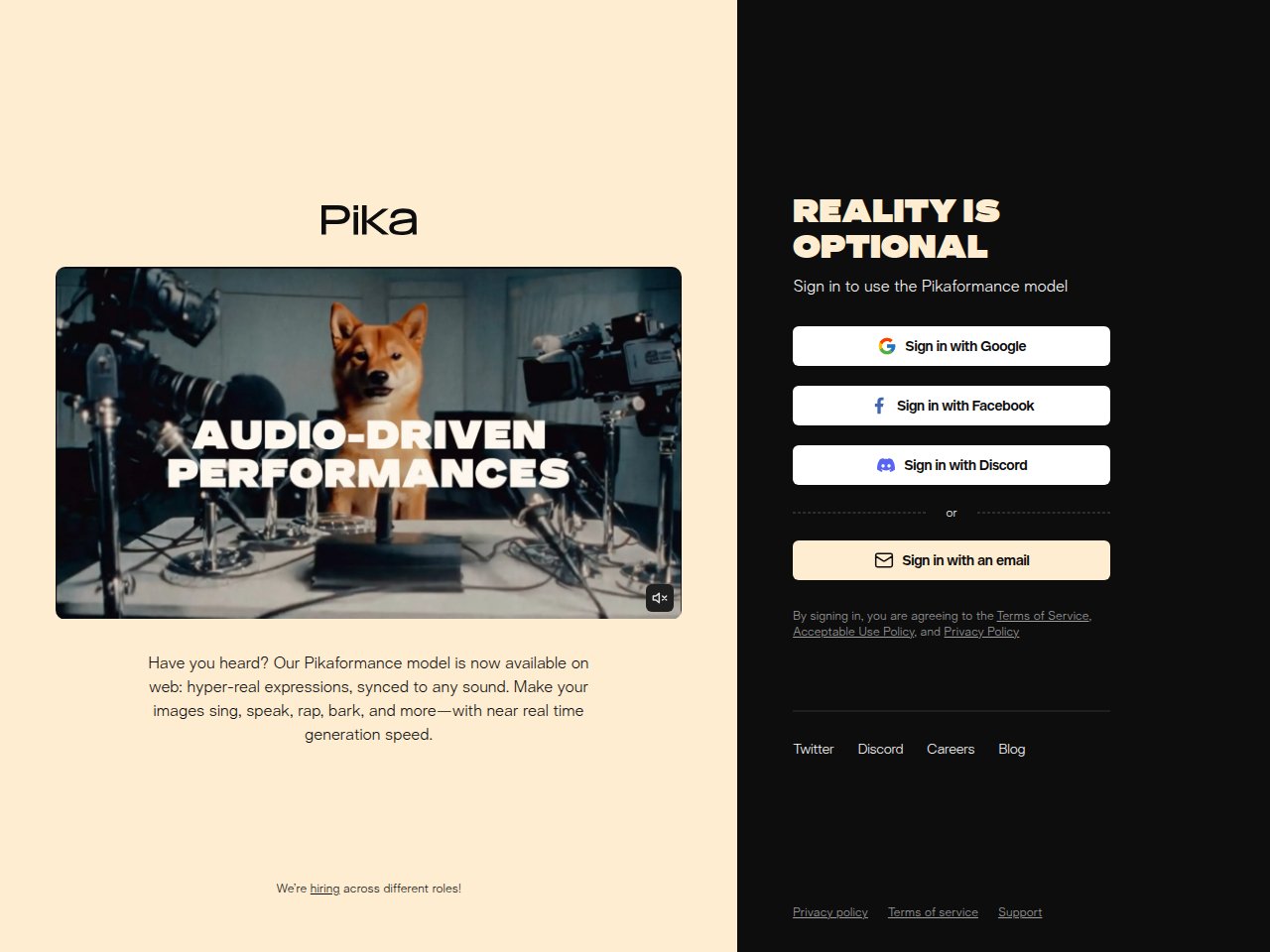 Pika interface screenshot