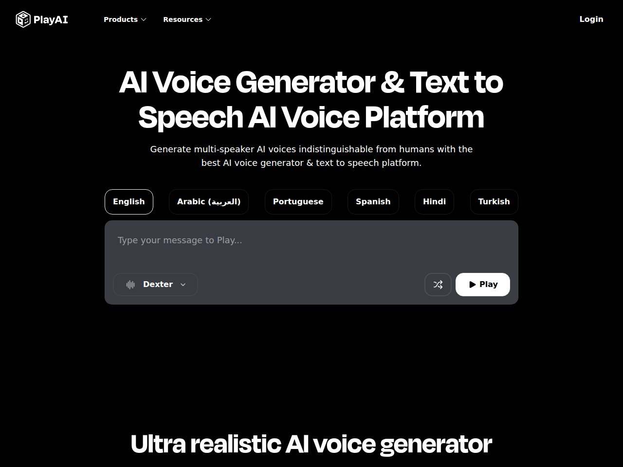 PlayHT interface screenshot