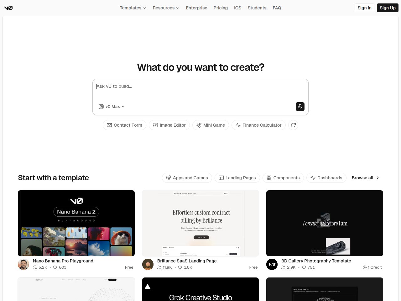 screenshot v0 - Best AI Coding & Dev Tools 2026 — Reviewed by Frankie | BestAgentPick