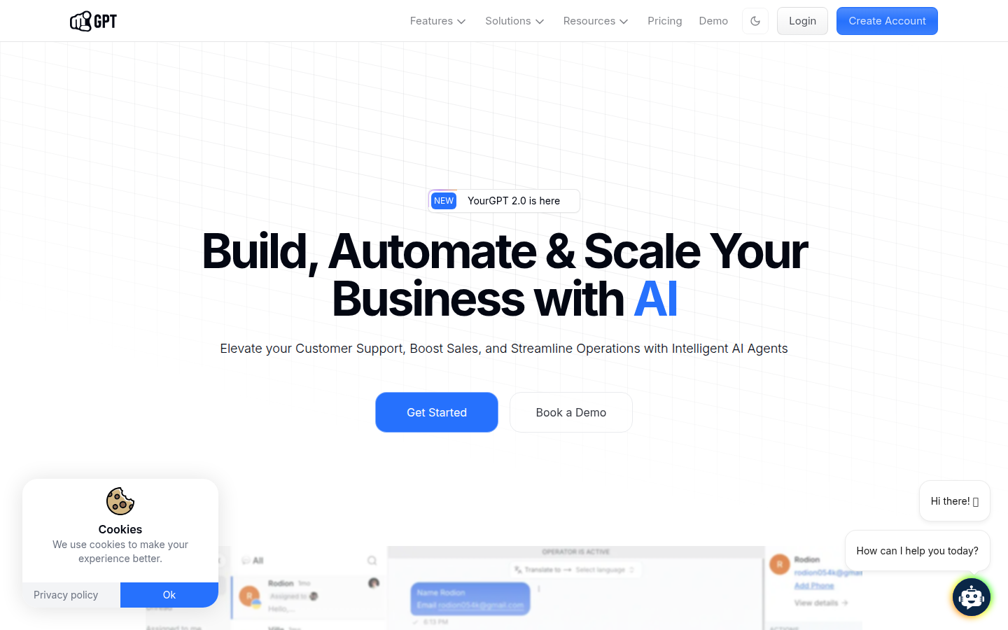 YourGPT AI agent builder